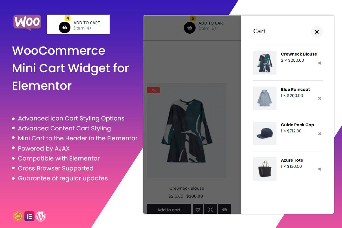 TFMini -WooCommerce Elementor 迷你购物车小部件