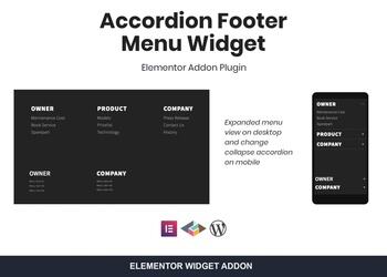 Accordion Footer Menu Widget – Elementor手风琴页脚菜单小部件