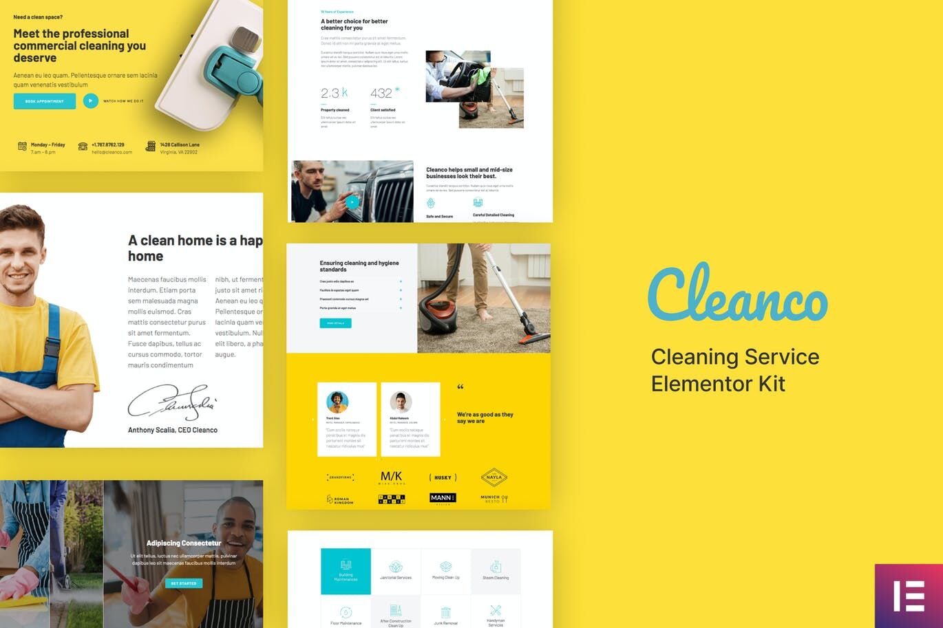 Cleanco – elementor清洁服务公司模板工具包