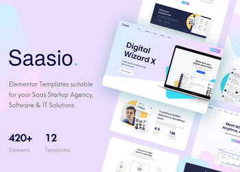 Saasio – Saas互联网企业 Elementor 模板
