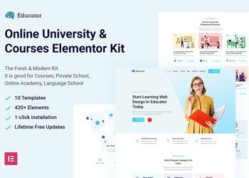 Educator – 在线大学与课程 Elementor Template Kit