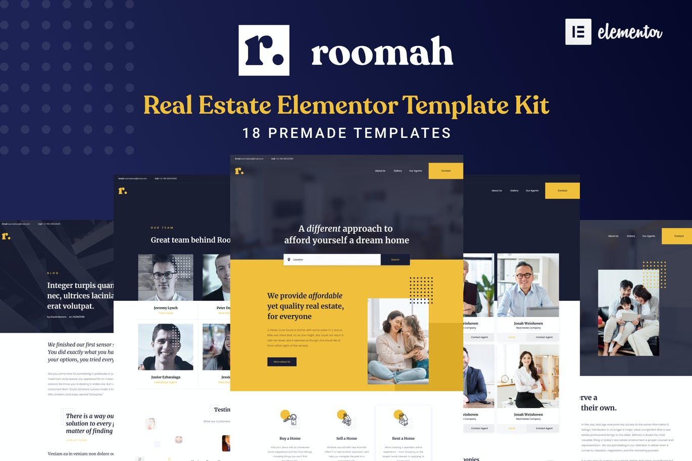 Roomah – 房地产经纪人Elementor模板工具包