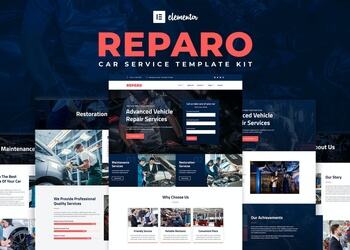 Reparo – 汽车维修服务Elementor建站模板工具包
