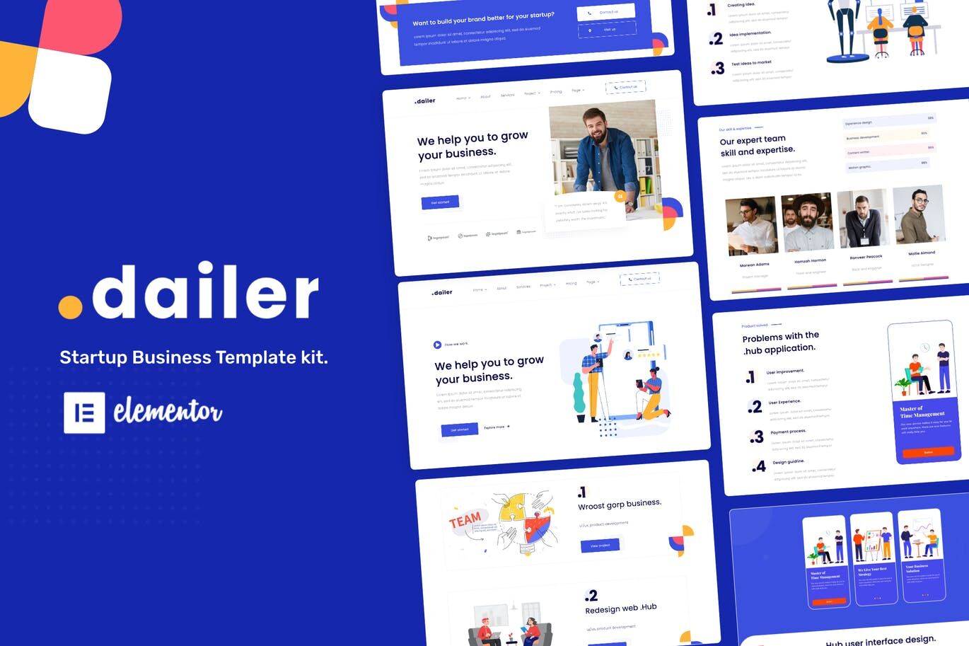 Dailer – 初创公司产品服务介绍Elementor模板工具包