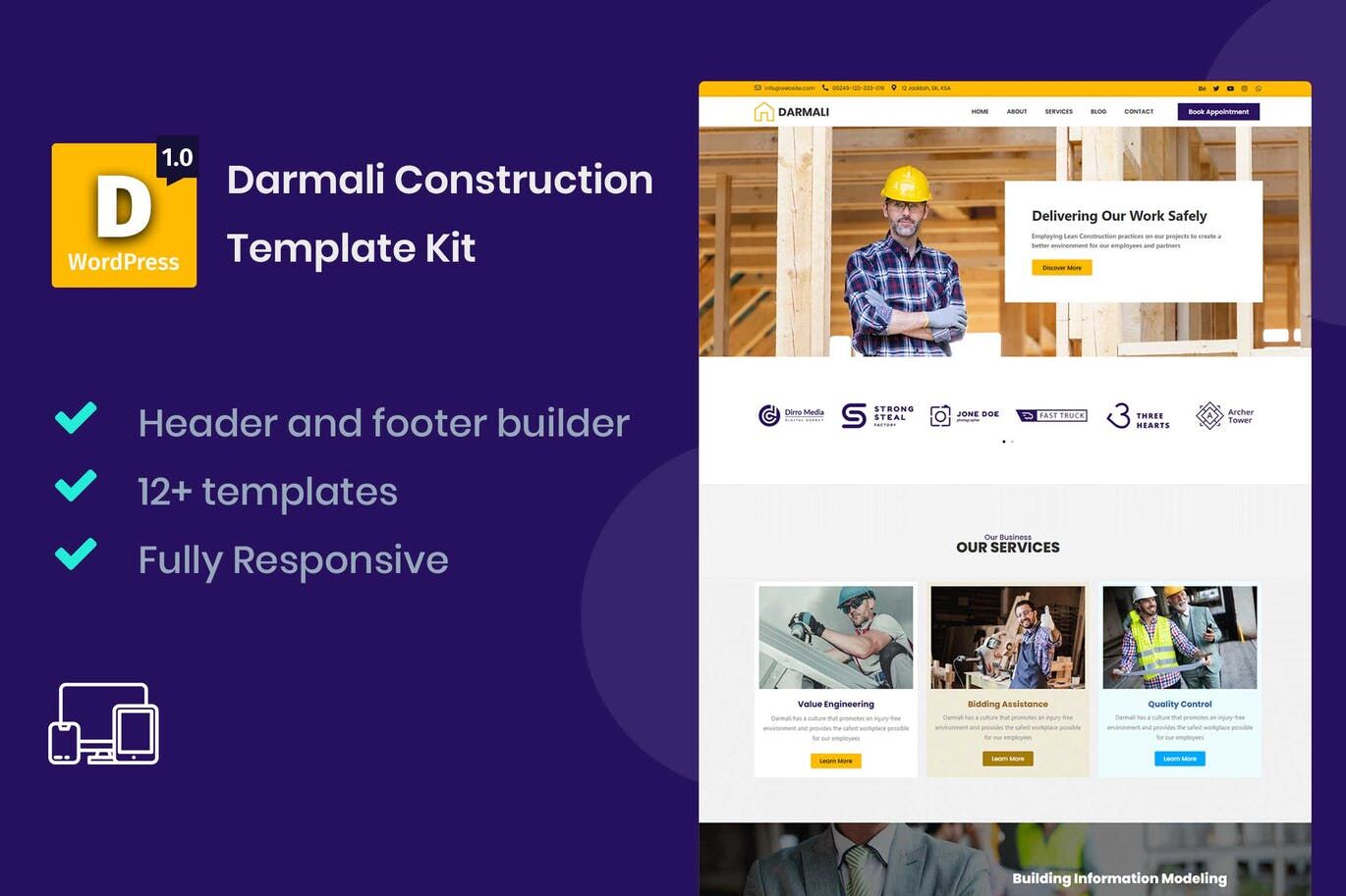 Darmali – elementor工业建筑模板工具包