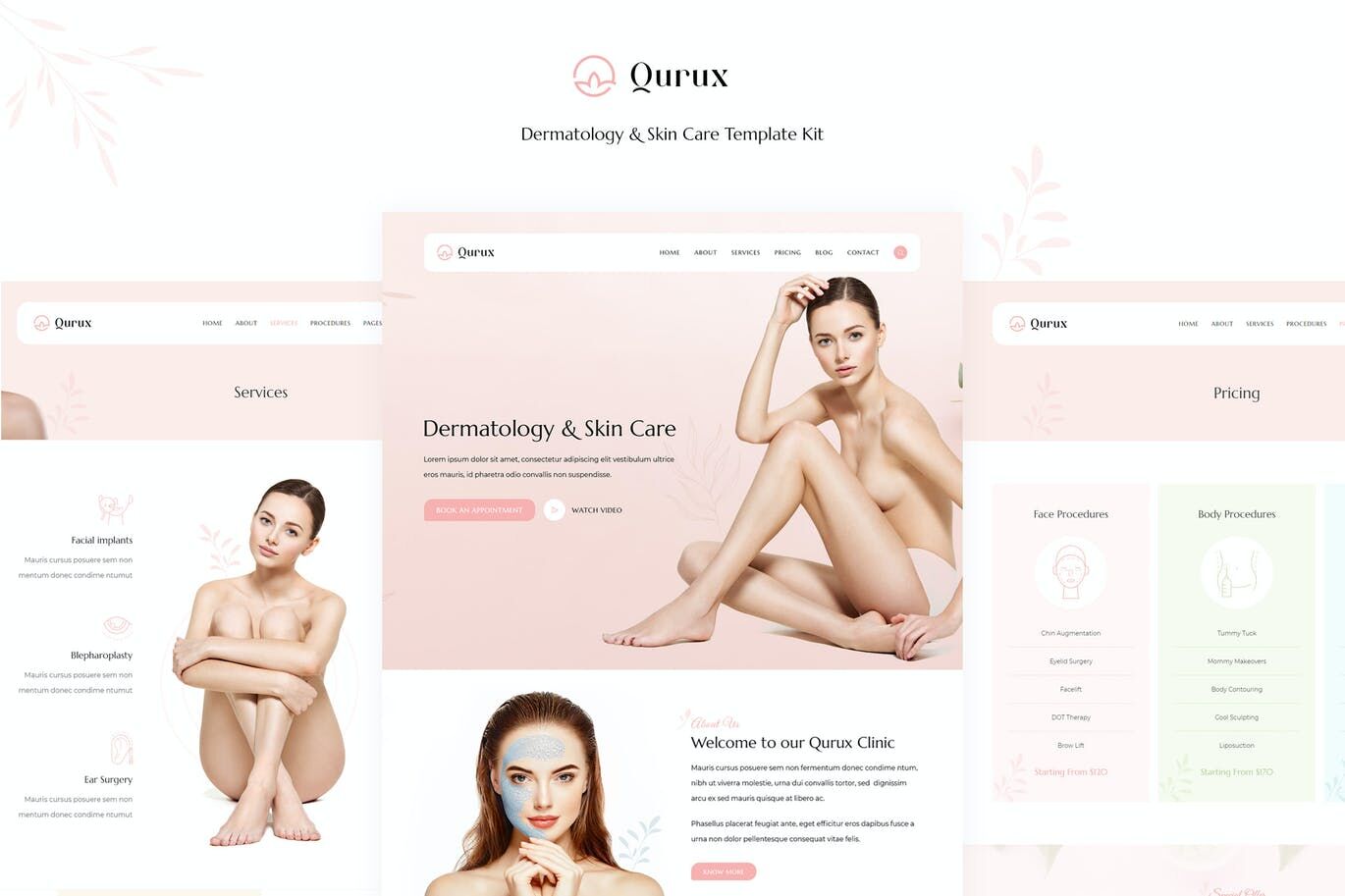 Qurux – elementor皮肤病和皮肤护理美容模板工具包