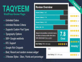 Taqyeem 汉化版 -WordPress 评分评价点评插件