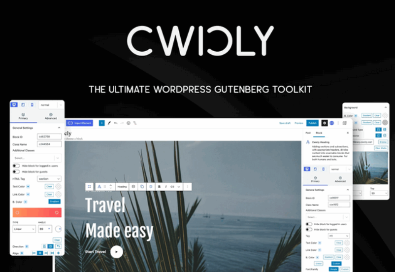 Cwicly 插件-Gutenberg页面编辑器工具包WordPress插件