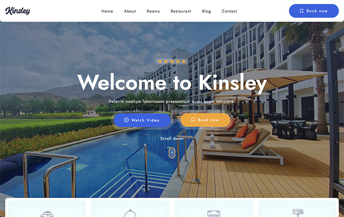 Kinsley 主题汉化版-WordPress酒店旅馆主题(演示数据Demo)