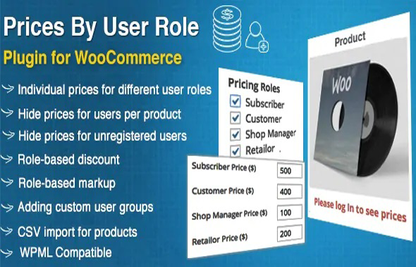 Prices By User Role  for WooCommerce 汉化版-WooCommerce按用户角色展示价格插件