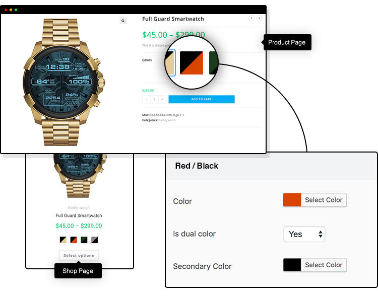 Variation Swatches for WooCommerce Pro 插件演示5