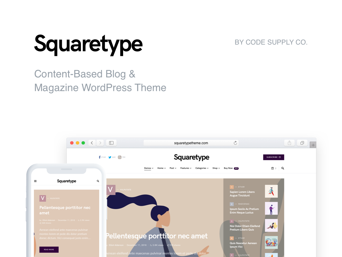 Squaretype 主题汉化版-现代博客杂志WordPress主题