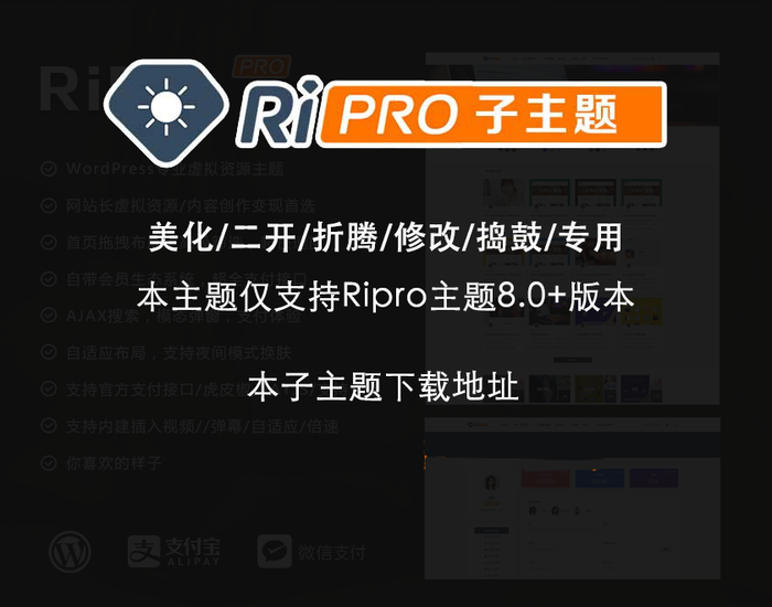 WordPress主题RiPro子主题ripro-child美化版(需RiPro主题安装支持)