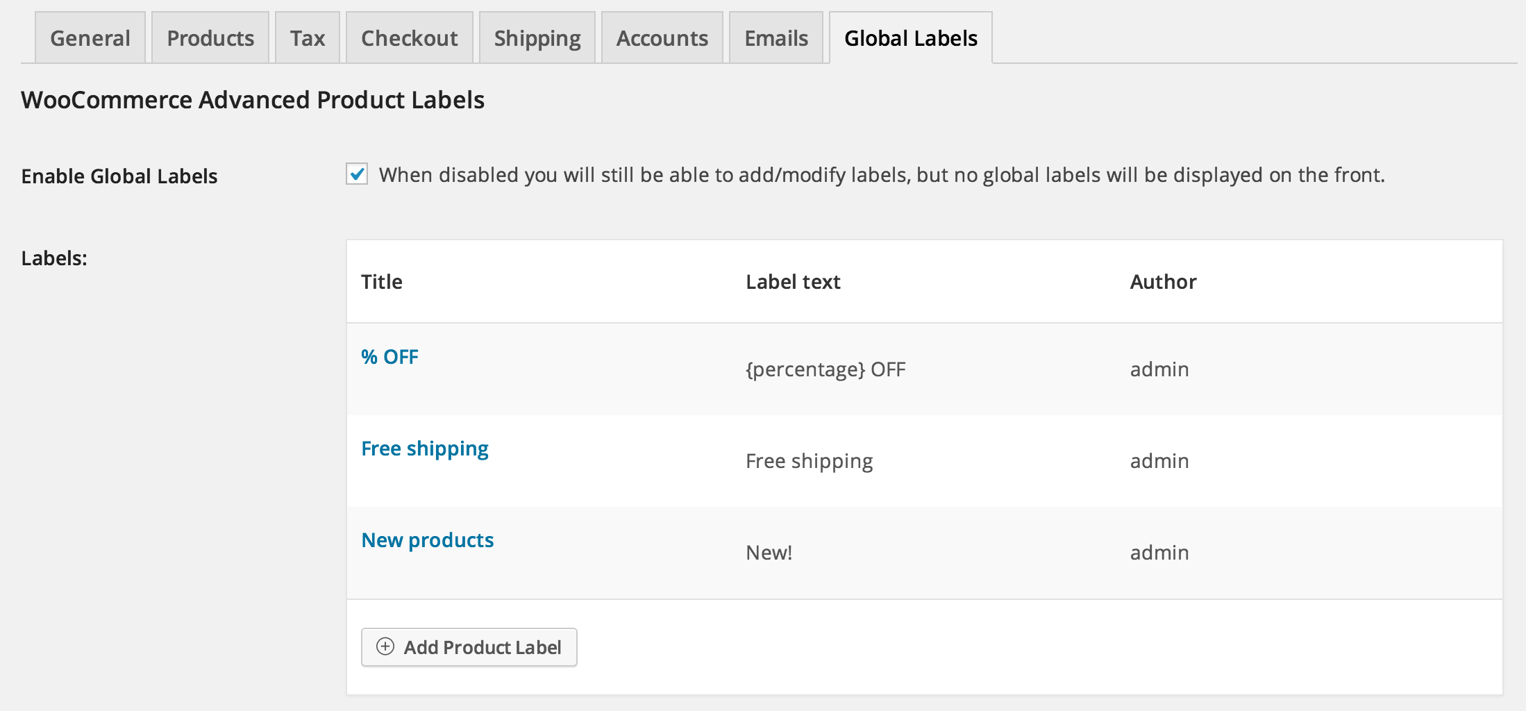 WooCommerce Advanced Product Labels插件功能