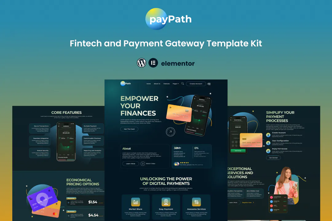 PayPath –  在线支付网关 Elementor Template Kit模板套件