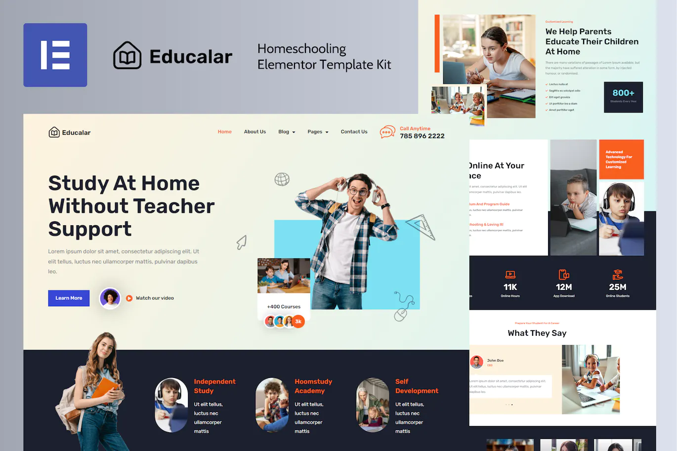 Educalar-在家上学 Elementor Template Kit模板套件