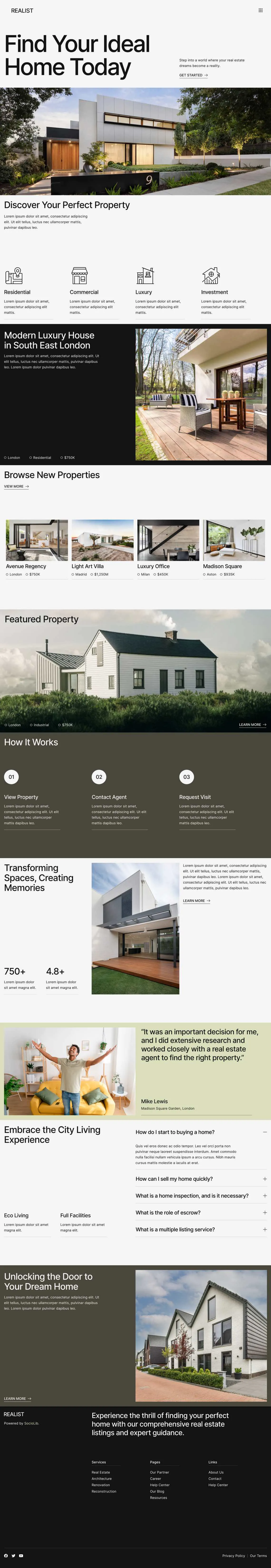 Realist - 房地产和物业展示Elementor Template Kit模板套件