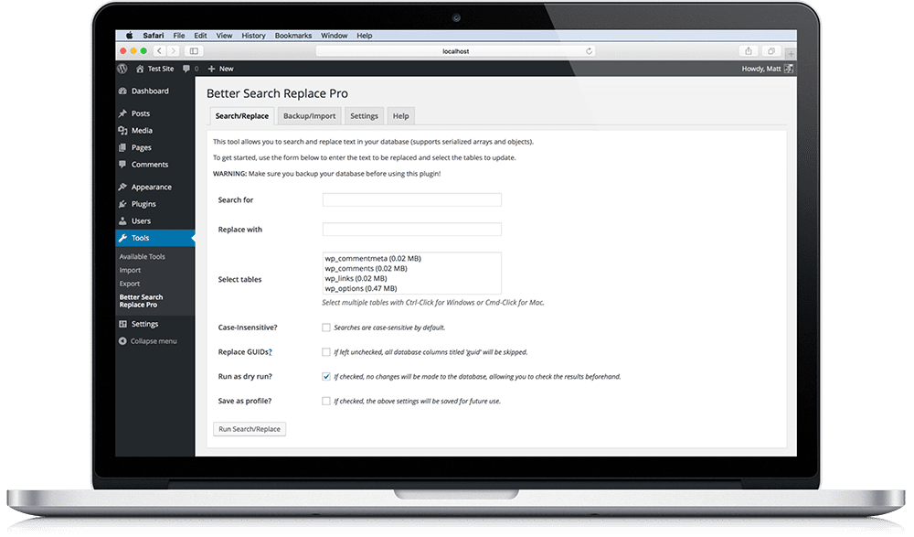 Better Search Replace Pro  汉化版 – wordpress轻量级数据迁移、搜索替换插件